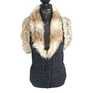 Loft sleeveless faux fur sweater vest size XS